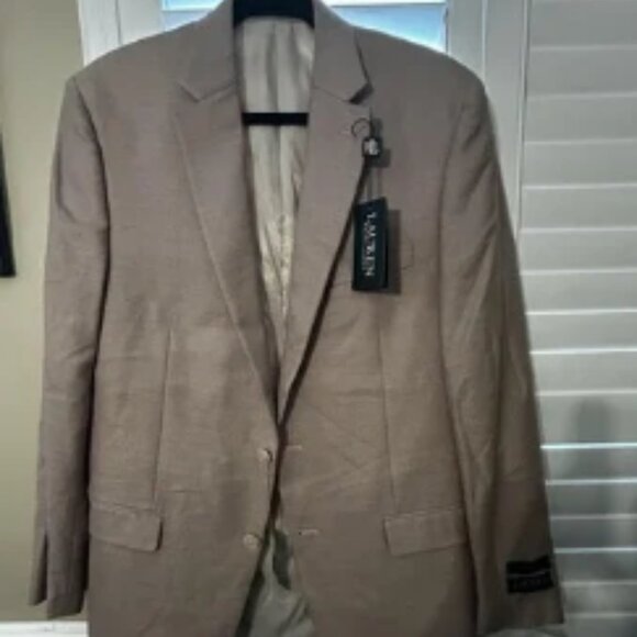 Lauren Ralph Lauren Blazer Mens 40 L Tan Silk Wool Blend Sport Coat Jacket NEW - Picture 1 of 11